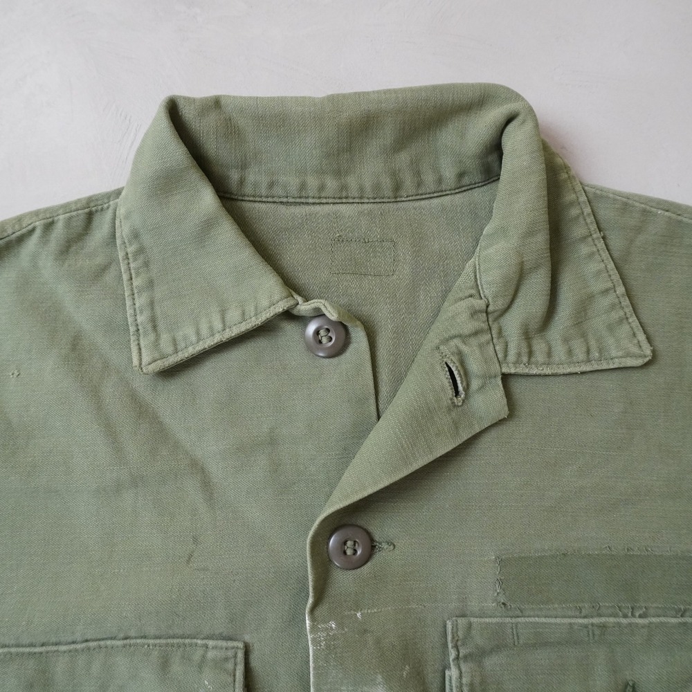Vintage OG-107 Military Fatigue Shirt Medium Mens 60s 70s Green Army Olive Drab - Picture 4 of 7